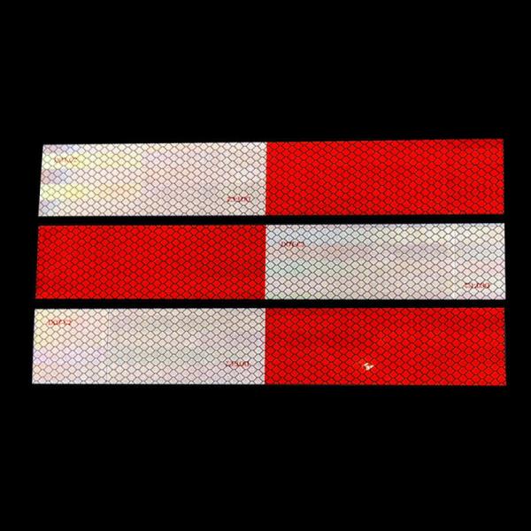 LU Traffic Safety DOT-C2 Certificate Reflective Strip PET Material Red White Checkered Warning Tape for Vehicle