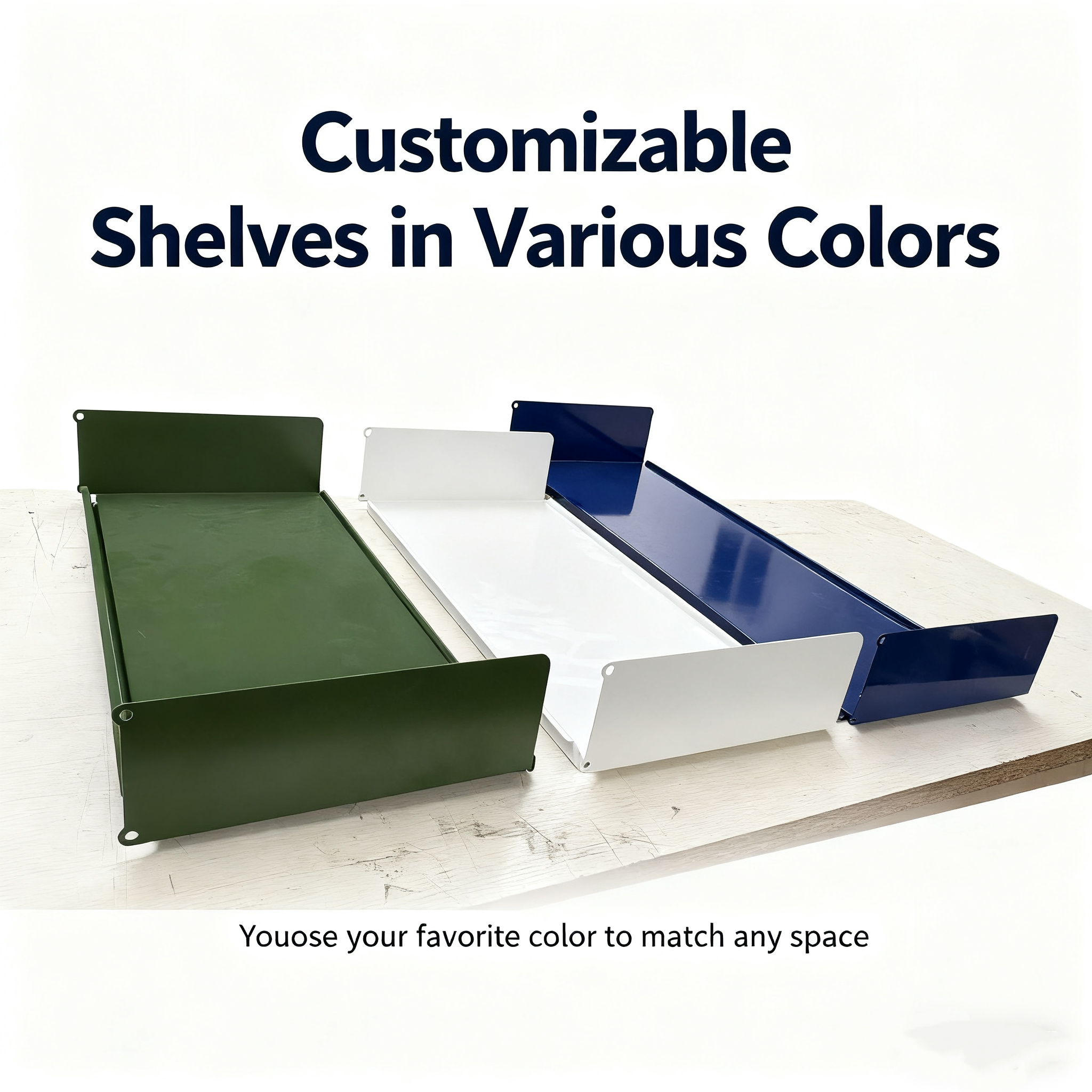 New Steel Modular Wall Shelving System 5-tier Adjustable Track Mounted Floating Shelves for Bedroom Living Room Clothing Food