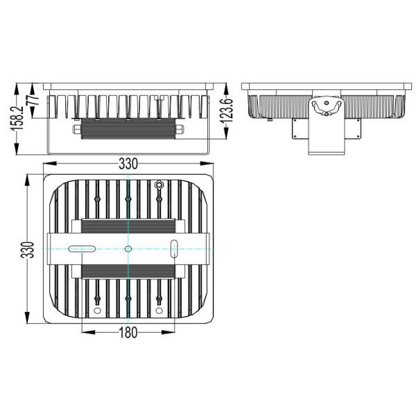 Aluminum Alloy LED Flood Light Dimmable LED Gas Station Light 5 Years Warranty IP66 LED shoebox Light