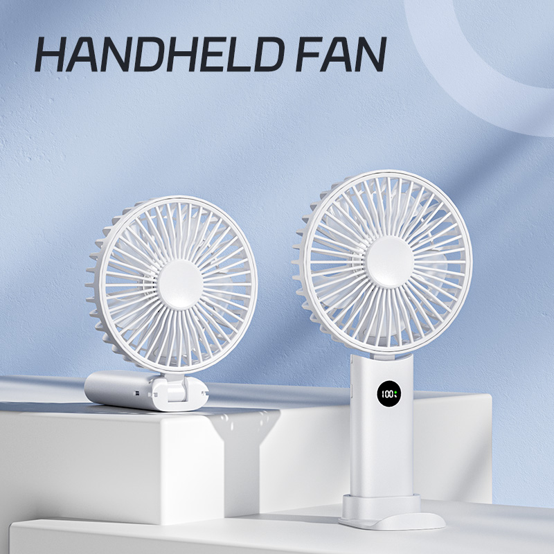 Handheld Fan with 2400mAh Battery Customizable Capacity/Logo/Packaging Handheld/Neck/Desk with Base & Lanyard