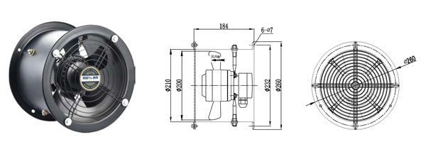 40 - 75W Axial Fan Motors Horizontal / Vertical Installation And Continuous Operation