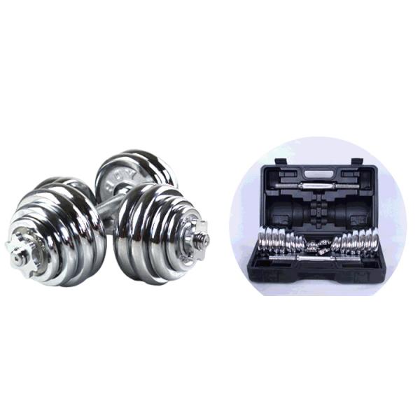 Adjustable Chrome Dumbbell Set15kg 20kg 30kg for Man Fitness Manufacture Price