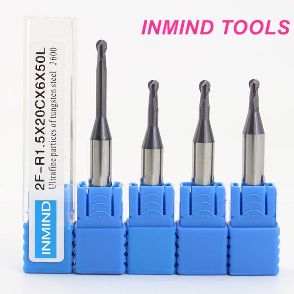 Milling Machine Ball End Mill Cutter , 0.6 UM Grain Size End Mill Cutting Tools