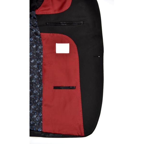 Polyester Mens Tuxedo Suit Blazer Black T/R Fabric Breathable OEM Service