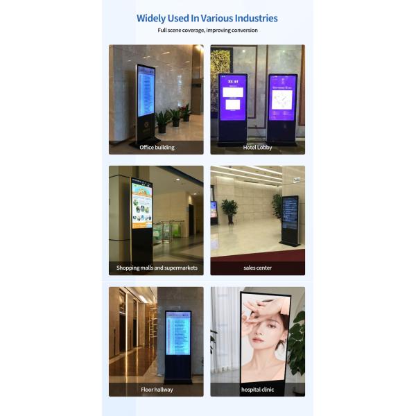 55" Floor Standing Digital Display Wide Viewing Angle LCD Advertising Totem