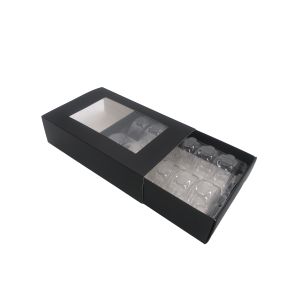Matt Lamination Disposable Macaron Box Sleeve Packaging With Plastic Insert