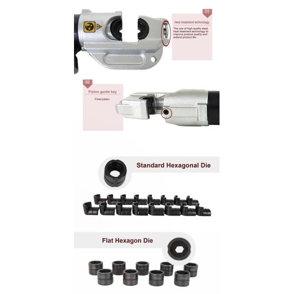 Split Type Cable Lug Terminals Hydraulic Crimping Tool Head Up To 400mm2