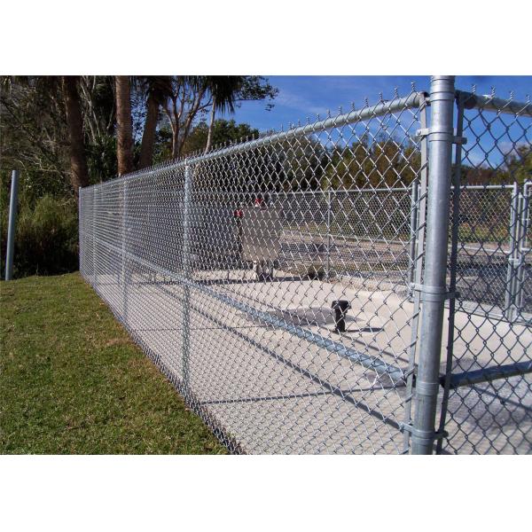 9 Gauge 2 Inch Chain Link Fence With Fittings Green Color