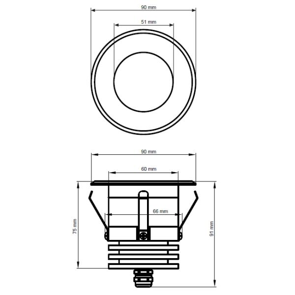 IP65 5W Warm White LED Ceiling Light High Temperature Resistance