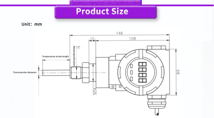 UBW500Y Explosion Proof Temperature Sensor With 0 C To 100C Range