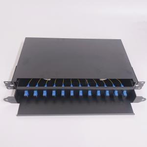Buy cheap 12 Ports Optical Fiber Patch Panel Drawer Sliding 1U Black Color Rack Mount product