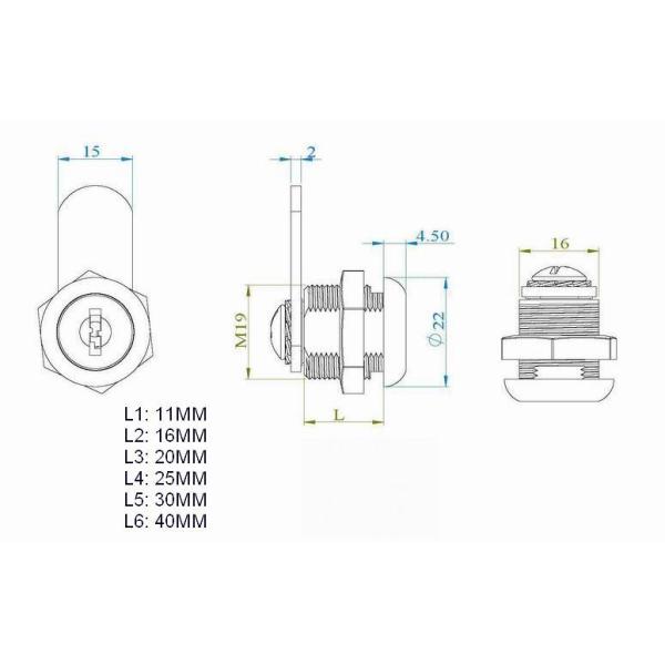 ROHS Flat Cam Lock with Dust Shutter