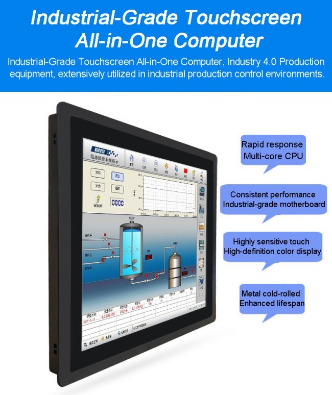Metal Case Industrial Computer Monitor IP65 Waterproof 15 Inch Open Frame Touch Screen with USB RS232