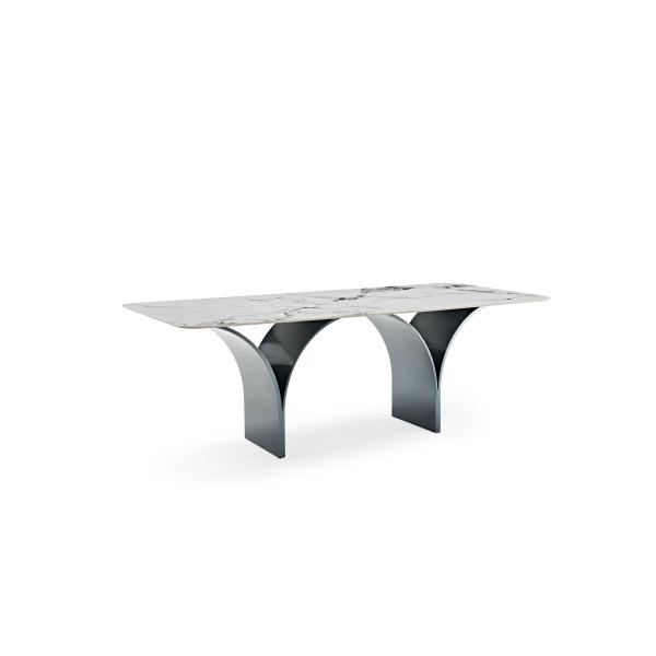 Modern Rectangular Dining Table for Dining Room Workshop 2026 Marble Top Set Simple Steel Legs Restaurant Dining Table Design Set 6 Seater