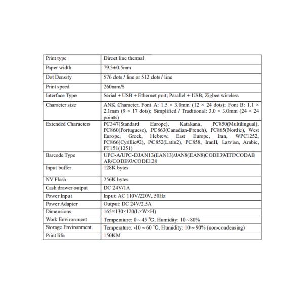 User-Friendly Portable BT Wireless Mobile Printer 165*130*120mm Max Paper Size 80mm