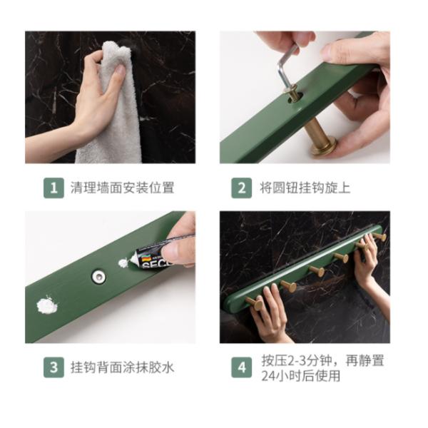 Heavy-Duty Clothes Hook Decorative Wall Mounted Clothes Hanger Decorative Hook Rack