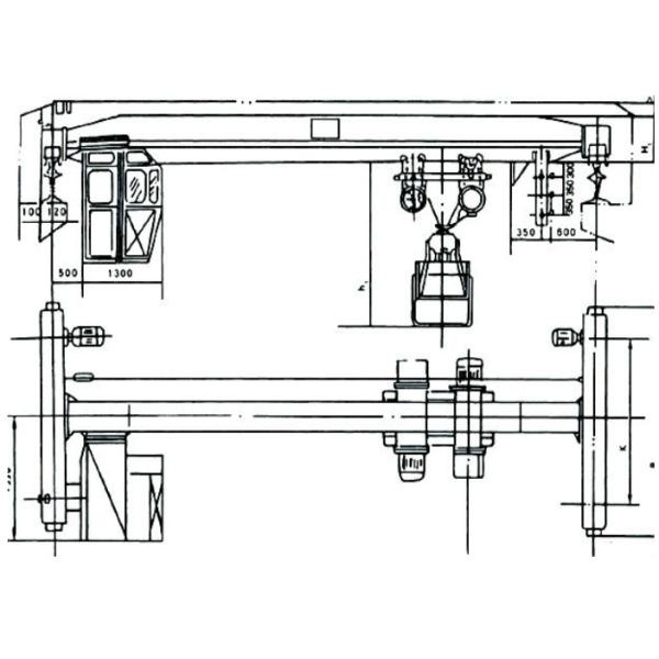 Light Weight Single Girder Overhead Travelling Crane With Double Disc Hydraulic Grab