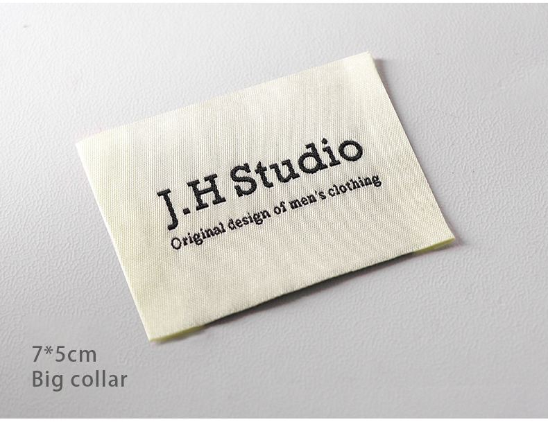 Garment custom label Factory Direct fashion garment label Embroidered Cotton personalised clothing label