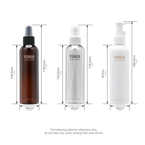 Mist spray Plastic Lotion Bottle Round Shape Spray Pump Bottle 180ml