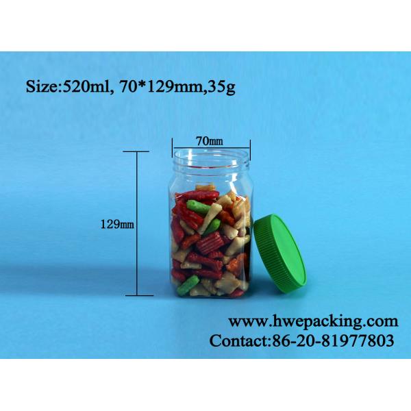 72mm Diameter 520ml Leak Proof Plastic Jar Dry Fruits Chocolate Packaging