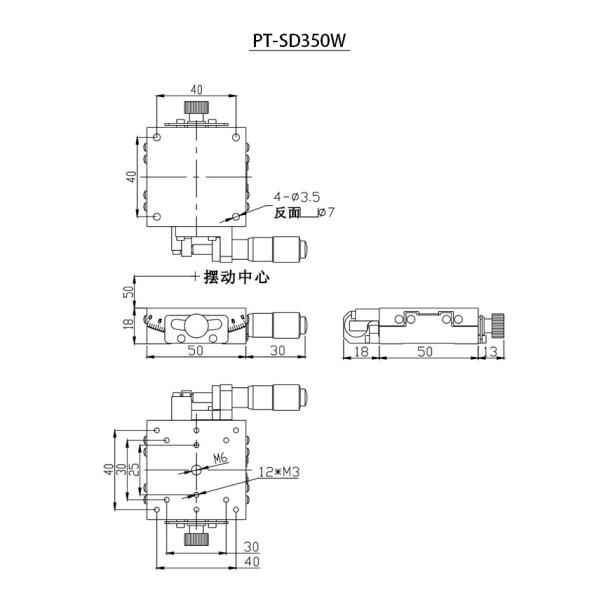 Differential Head Miniature Manual Goniometer Stage Easy To Operate