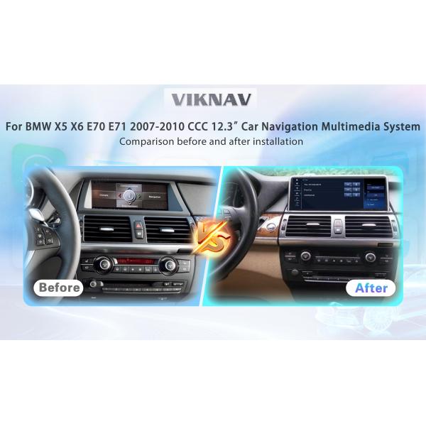 Viknav Car Radio 12.3 inch For BMW X5 X6 E70 E71 2007-2010 CCC System Support Wireless Apple CarPlay Android Auto Multim