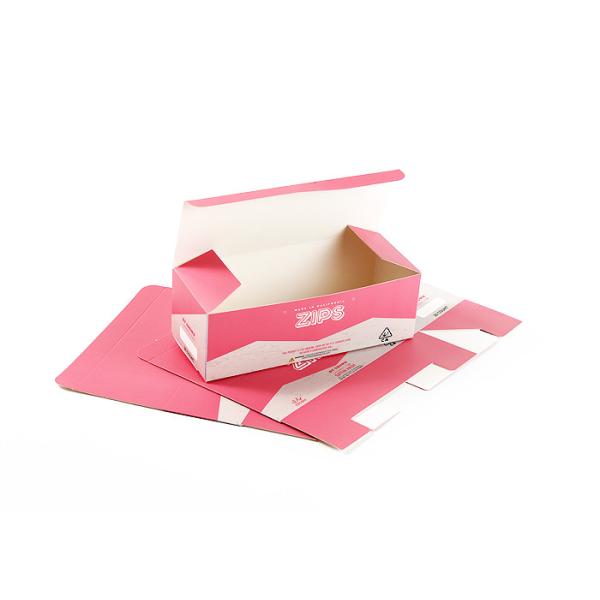 Custom Logo Foldable Decorative Boxes Full Color Pink Paper Box For Zips