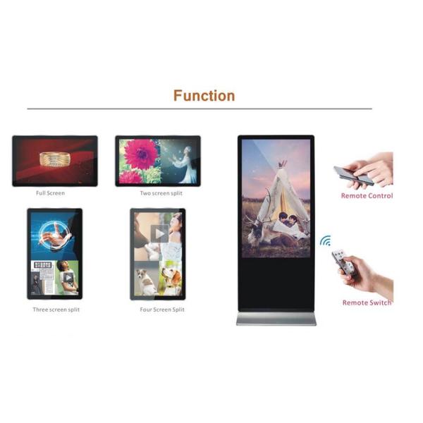 55 Inch LCD Floor Standing Touch Screen Kiosk With Build In Speakers For Restaurant