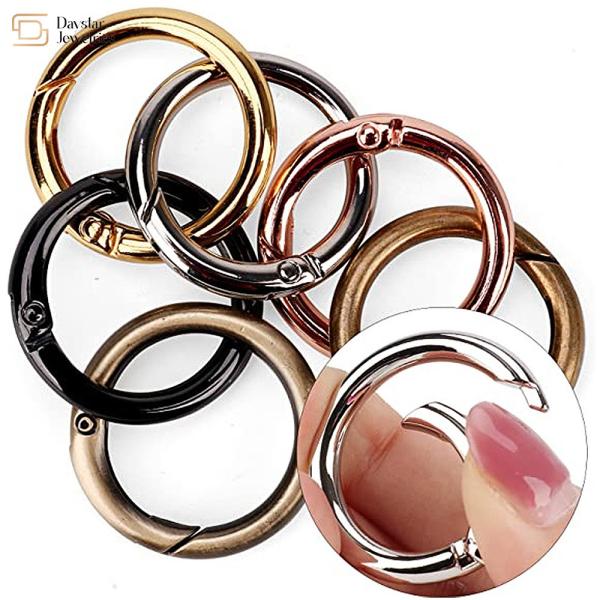Zinc Alloy Metal Keychain Rings , Snap Hook Clips Spring Gate O Ring