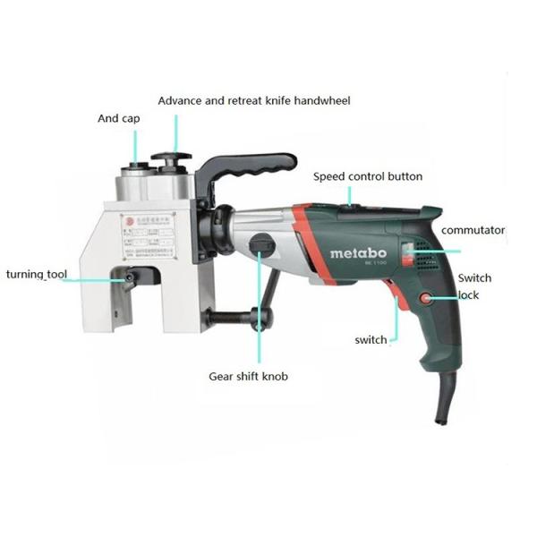 External Clamp OD 28mm Electric Pipe Beveling Machine 260r/Min
