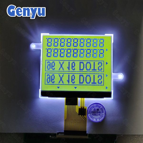 Customized VA Black LCD Screen Color Icons 11 Segment Display Modules with White Backlight 59.9 W x32.5 H mm Viewing Area