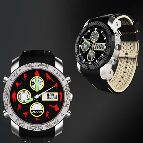 Plexiglass Mirror Analog Digital Sports Watch Electronic Movement With Alarm