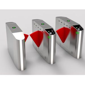 Buy cheap Office Automatic Flap Barrier Turnstile , 3 Pairs Retractable Barrier Gate product