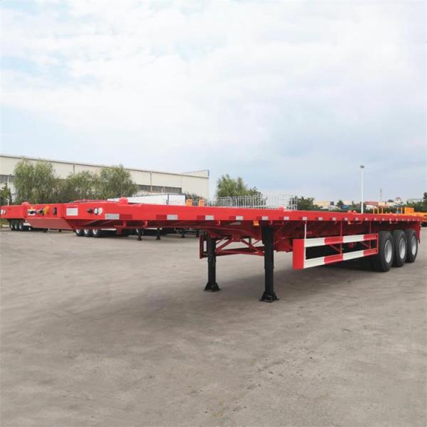 Promotional Flatbed Truck Semi Trailer 2 3 4 Axles 50 60 80 100 Ton With Twist lock 40ft 20ft platform container semi trailer