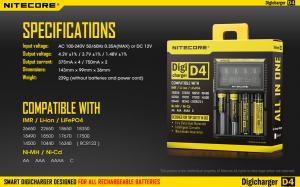 China New Arrival LCD Nitecore D4 charger IMR/Lifepo4/NiMh/NiCd AA AAA battery charger nitecore on sale