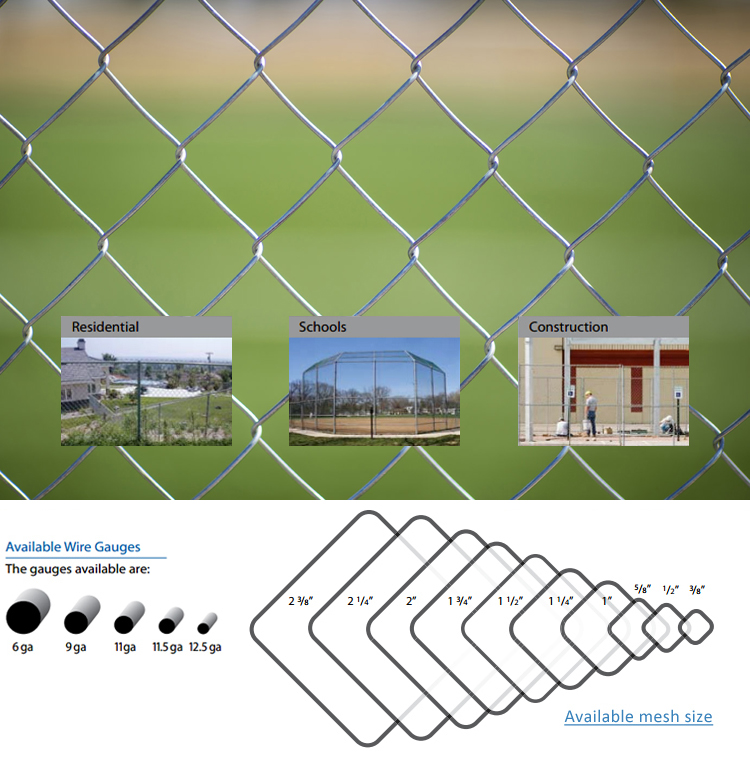 PVC Coated Chain Link Fencing Mesh Size 60*60mm And 48*2mm Post