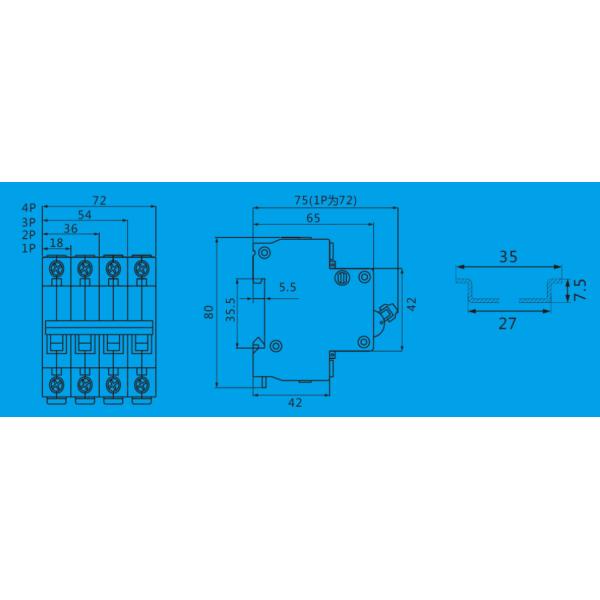 DZ47-B63 12V Electrical Isolator Switch For Electric Vehicle , Type B Breaker