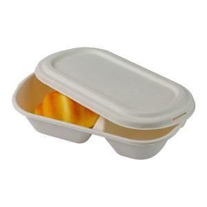 brown Biodegradable Sugarcane Tableware Sugarcane Bagasse Takeaway Containers