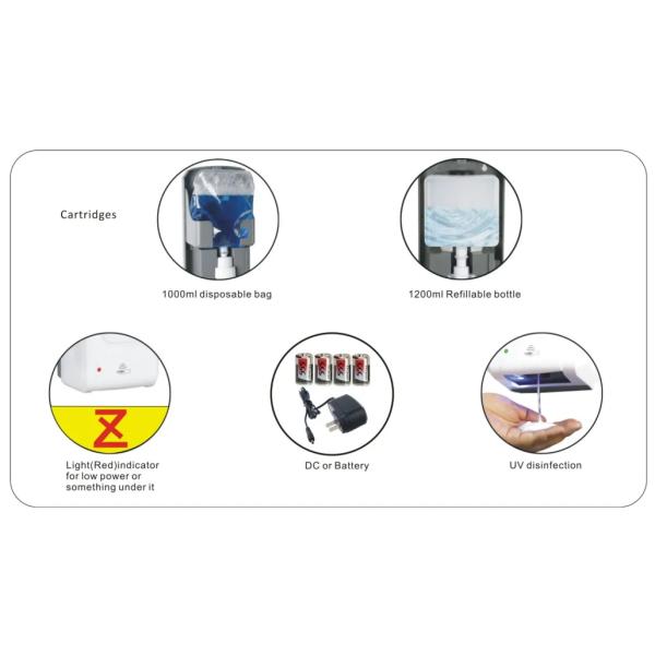 ABS Refillable 1.2L Automatic Hand Sanitizer Dispenser