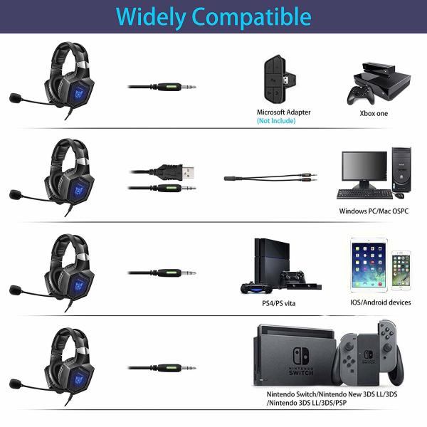 DC5V 20000Hz 2.2kohm Onikuma Gaming Headset K8