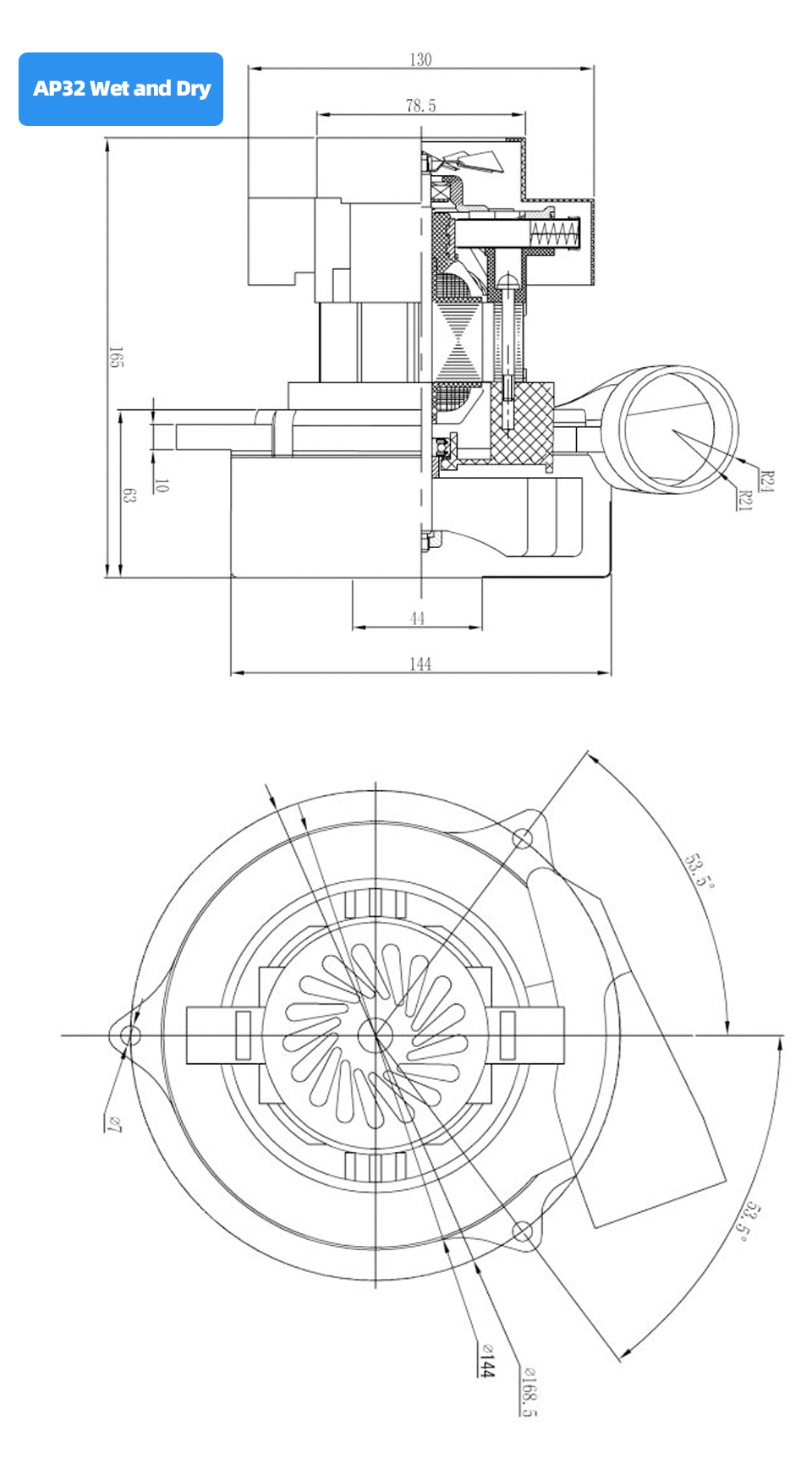 Faradyi Customized High Pressure Low Noise 110V 220V Ac Industrial Brushless Wet Dry Vacuum Cleaner Motor For Floor Scrubber