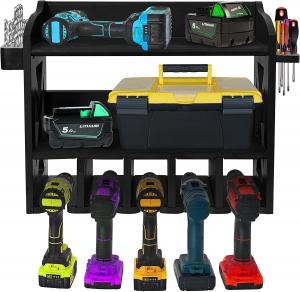 Buy cheap Garage Cordless Power Tool Pegboard Hook Organizer with 2 Shelf Cordless Drill Storage product