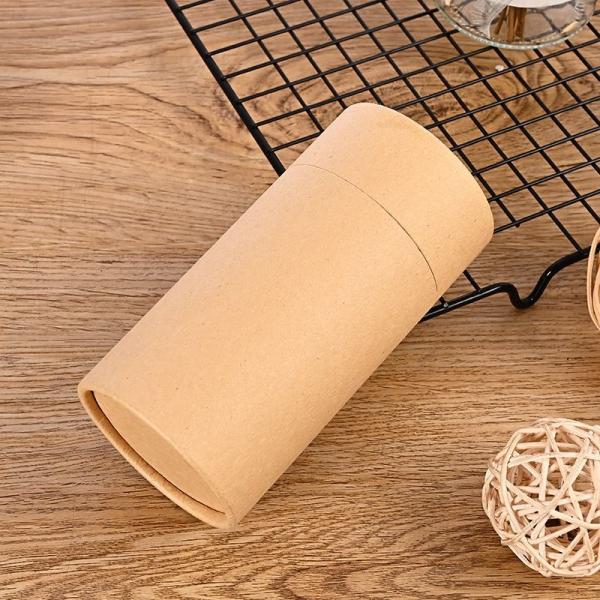 Recyclable Handmade Cylindrical Shape Food Grade Kraft Paper Round Tube Box for Tea/ Coffee/ Flower Gift Packaging