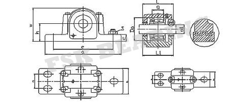 SAF512 SAF513 SAF515 Split Pillow Block Bearings Housing Cast Iron Cast Steel 2 Bolt Holes