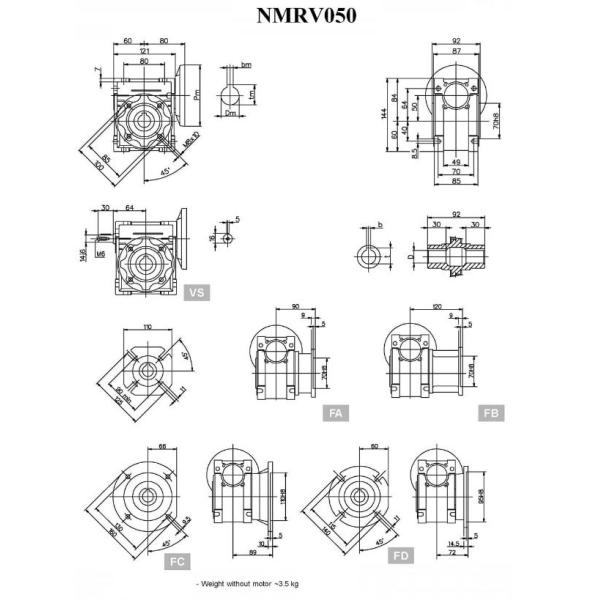 Nmrv50 Worm Car Washing Gearbox High Output Torque Low Noise