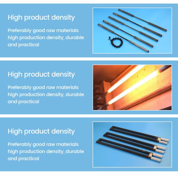 1600°C Max Temp Silicon Carbide Heating Elements with High Oxidization Resistance and Customized Sizes for Industrial Furnaces