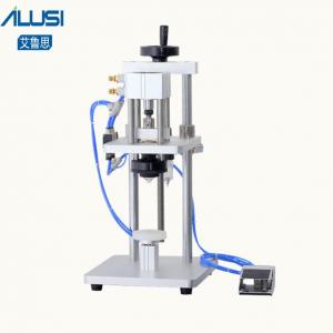 China Semi Auto Perfume Manufacturing Equipment Table Top Pneumatic Small Perfume Bottle Pump Crimping Machine on sale