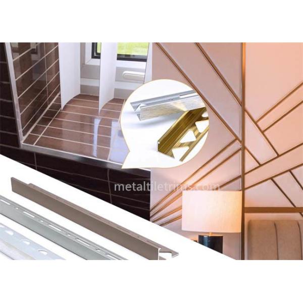 Anodized 8mm Round Edge Tile Trim , Matt Gold Aluminium Corner Strip