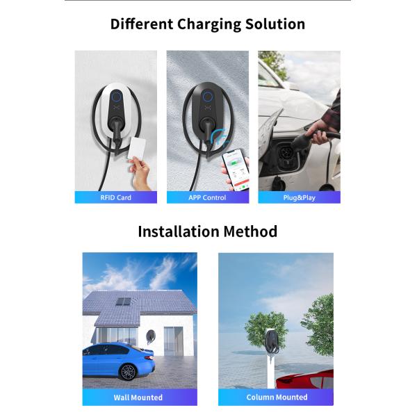 7kW AC EV Charger with Type-1/Type-2/GB/T Plug and RFID