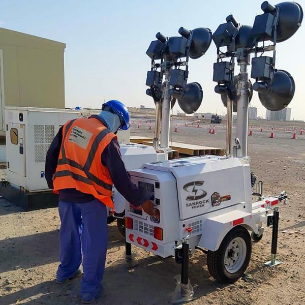 Adjustable Height Portable Light Tower Generator Site Solar Light Towers Environmentally Friendly